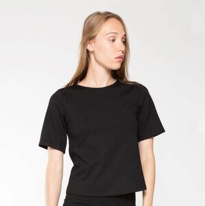 Riplet Rader Black Ponte Knit Short Sleeve Top Extended M(3)